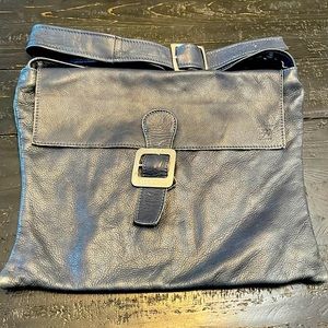 Navy Leather Satchel Bag From Rome Leather Shop Artigianino